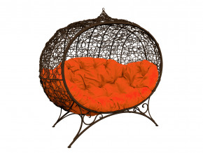 Кокон Улей на ножках с ротангом оранжевая подушка в Нижней Туре - nizhnyaya-tura.magazinmebel.ru | фото - изображение 1