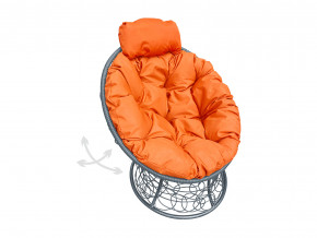 Кресло Папасан мини пружинка с ротангом оранжевая подушка в Нижней Туре - nizhnyaya-tura.magazinmebel.ru | фото