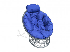 Кресло Папасан мини пружинка с ротангом синяя подушка в Нижней Туре - nizhnyaya-tura.magazinmebel.ru | фото