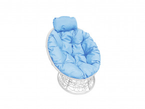 Кресло Папасан мини с ротангом голубая подушка в Нижней Туре - nizhnyaya-tura.magazinmebel.ru | фото