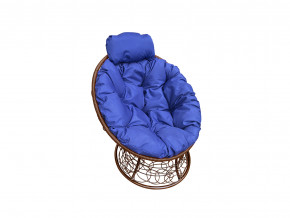 Кресло Папасан мини с ротангом синяя подушка в Нижней Туре - nizhnyaya-tura.magazinmebel.ru | фото