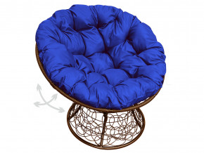 Кресло Папасан пружинка с ротангом синяя подушка в Нижней Туре - nizhnyaya-tura.magazinmebel.ru | фото