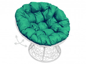 Кресло Папасан пружинка с ротангом зелёная подушка в Нижней Туре - nizhnyaya-tura.magazinmebel.ru | фото - изображение 1