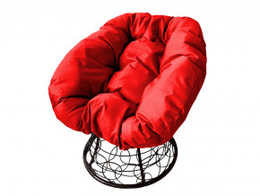 Кресло Пончик с ротангом красная подушка в Нижней Туре - nizhnyaya-tura.magazinmebel.ru | фото