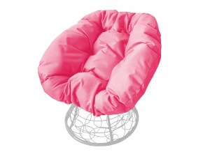 Кресло Пончик с ротангом розовая подушка в Нижней Туре - nizhnyaya-tura.magazinmebel.ru | фото