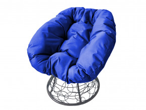 Кресло Пончик с ротангом синяя подушка в Нижней Туре - nizhnyaya-tura.magazinmebel.ru | фото