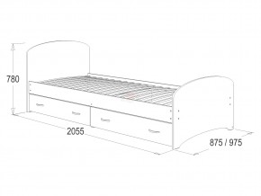 Кровать-6 одинарная с 2-мя ящиками 900*2000 венге/млечный дуб в Нижней Туре - nizhnyaya-tura.magazinmebel.ru | фото - изображение 2