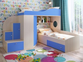 Кровать Кадет 2 Дуб молочный-голубой в Нижней Туре - nizhnyaya-tura.magazinmebel.ru | фото