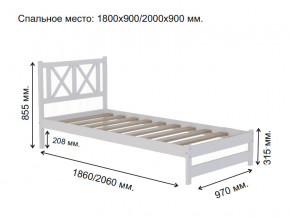 Кровать односпальная Аист-7 Классика белый 1800х900 мм в Нижней Туре - nizhnyaya-tura.magazinmebel.ru | фото - изображение 2
