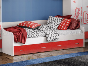 Кровать с ящиками Вега Алфавит Красный в Нижней Туре - nizhnyaya-tura.magazinmebel.ru | фото