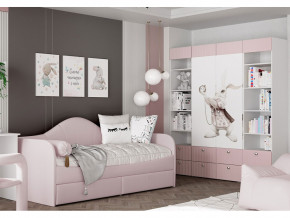 Кровать с мягкой обивкой Алиса ПМ-332.18 велюр розовый в Нижней Туре - nizhnyaya-tura.magazinmebel.ru | фото - изображение 3