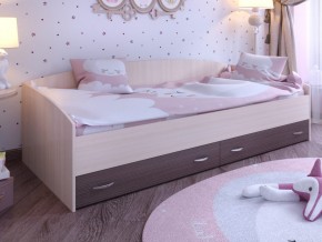 Кровать с выкатными ящиками Дуб молочный-Бодего в Нижней Туре - nizhnyaya-tura.magazinmebel.ru | фото
