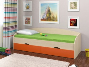 Кровать Соня 2 дуб молочный-оранжевый в Нижней Туре - nizhnyaya-tura.magazinmebel.ru | фото
