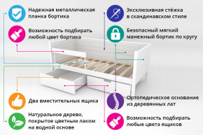 Кровать-тахта Svogen мягкая с ящиками и бортиком с фото белый/барашки в Нижней Туре - nizhnyaya-tura.magazinmebel.ru | фото - изображение 2