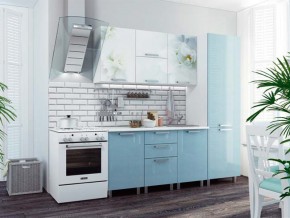 Кухня 2100 Бьянка голубые блестки в Нижней Туре - nizhnyaya-tura.magazinmebel.ru | фото - изображение 1