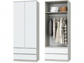 Шкаф для одежды 2х дверный с ящиками Лори дуб серый, белый в Нижней Туре - nizhnyaya-tura.magazinmebel.ru | фото