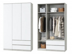 Шкаф для одежды трехдверный Лори дуб серый, белый в Нижней Туре - nizhnyaya-tura.magazinmebel.ru | фото